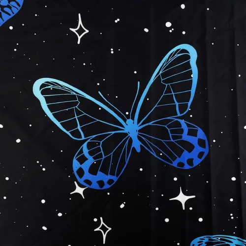 Miniatura 5 de HVEST Tapiz de mariposa para decoración de habitación, mariposas azules de fantasía en cielo estrellado, tapiz para colgar en la pared, tapiz negro