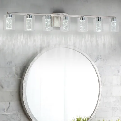Miniatura 21 de SineRise Lámpara de tocador dorada de 3 luces con 3 modos de color (3000K/4000K/6000K), Accesorio de luz LED para baño con protección ocular, Luz
