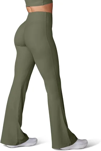 Miniatura 40 de HEGALY Pantalones de yoga acampanados para mujer, leggings cruzados, suaves, de cintura alta, pantalones casuales de entrenamiento con corte de bota