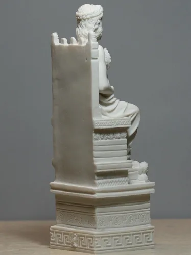 Miniatura 5 de Estatua de alabastro griego de Zeus Júpiter del rey de los dioses, decoración de 10.6 pulgadas