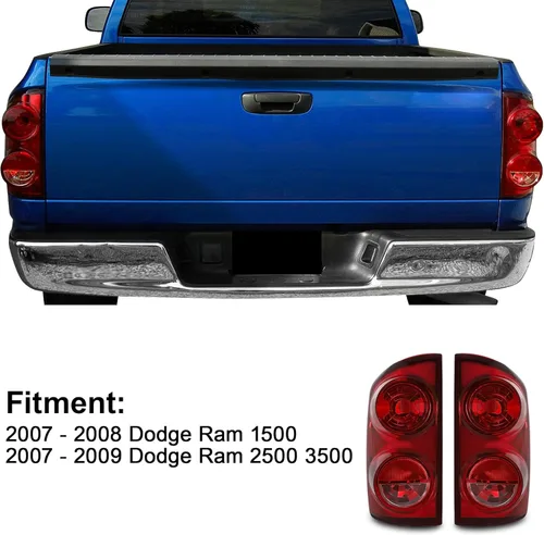 Miniatura 5 de Luz Trasera Compatible con 2007 2008 Dodge Ram 1500/07 08 09 Ram 2500 3500 Lámpara de Freno Trasero rojo (Red - R)