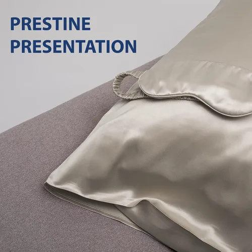 Miniatura 5 de Cathay Home Juego de accesorios de ropa de cama de satén, fundas de almohada, máscara de ojos, coleteros - Suave como la seda - Resistente a