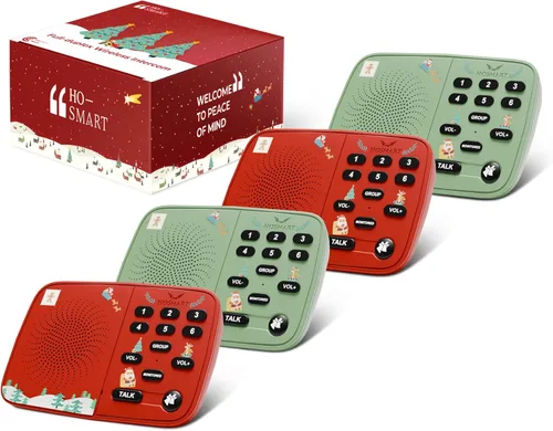 Hosmart UltraSpeak - Intercomunicadores inalámbricos para el hogar, edición navideña, sistema de intercomunicación para uso doméstico,