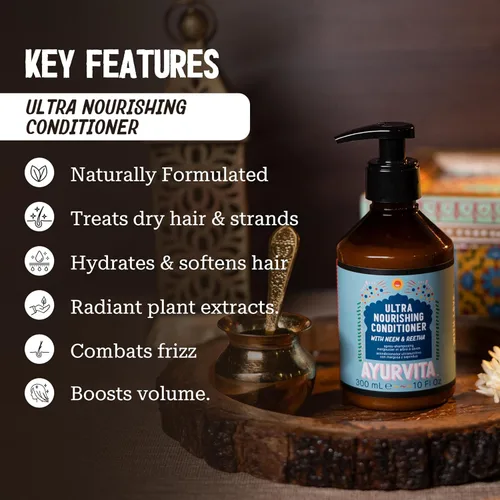 Miniatura 3 de Neem & Reetha Haircare Set - Champú y acondicionador hidratante, espesante, nutritivo, remedio herbario para cuero cabelludo seco y hebras, fórmula