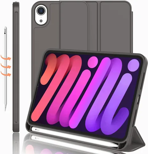 Miniatura 13 de iMieet Funda para iPad mini 7 2024 (A17 Pro), iPad mini 6 (8.3 pulgadas, modelo 2021), iPad mini 7ª/6ª generación con soporte para lápices, funda