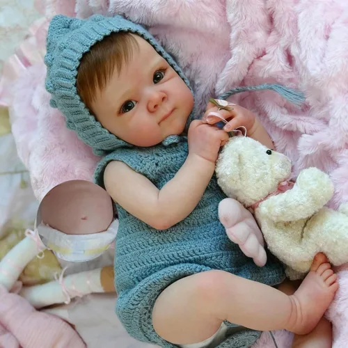 Miniatura 11 de Anano Muñecas Reborn de Bebé de Silicona de Cuerpo Completo - 18 pulgadas Muñeca Realista de Bebé Niña, Muñeca de Bebé de Silicona Completa
