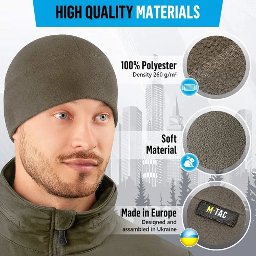 Miniatura 5 de M-Tac Gorra de reloj de forro polar - Gorro táctico militar del ejército gorro de invierno