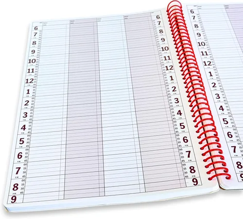 Miniatura 7 de Agenda en cuaderno, libro de citas – Agenda grande sin fecha de 2025 de 5" x 13.5", agenda diaria y por hora – Organizador en cuaderno espiral