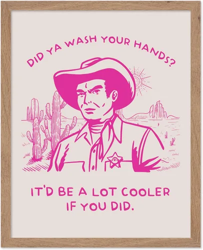 Miniatura 45 de Poster Master Póster retro de vaquera rosa con texto en inglés "Raise Hell", diseño de pared occidental, regalo para hombres y mujeres, decoración