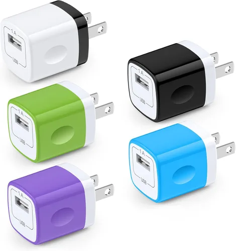 Miniatura 8 de Bloque de carga, caja de carga, paquete de 5 cubos de ladrillo de cargador de pared USB de viaje para iPhone 17/16/15/14/13/12/X/8 Plus/7/6S/Samsung