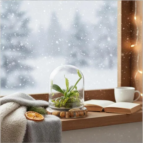 Miniatura 3 de Terrario de planta viva Nepenthes tobaica sin mantenimiento (con musgo Sundew) en frasco de vidrio autosostenible, sin mantenimiento, gran regalo