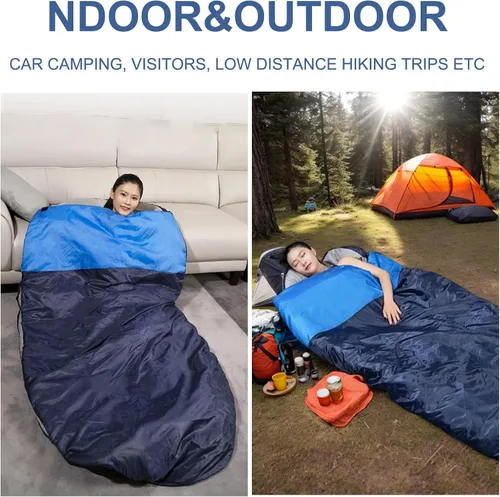Miniatura 5 de oaskys Saco de dormir doble para adultos con 2 almohadas – Saco de dormir impermeable tamaño Queen XL para todas las estaciones, camping, Rosa