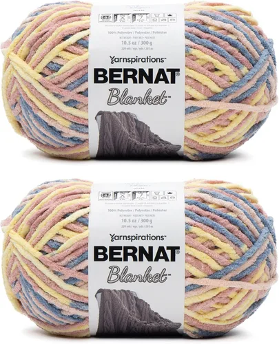 Miniatura 105 de Bernat - Estambre para mantas súper esponjoso acrílico, 2 paquetes de 300g/10.5 onzas, #6, chenilla gruesa de peso pesado para tejer y crochet