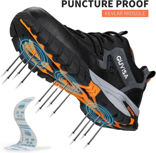 Miniatura 3 de GLANOUDUN Steel Toe Shoes for Men Outdoor Men's Work Sneakers Comfort Safety Toe Working Shoes for Men Indestructible Industrial Construction Shoes