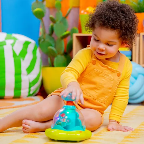 Miniatura 11 de Bright Starts Juguete giratorio, de presionar y brillar, de causa y efecto, musical para bebés, a partir de 6 meses+ Prensa y resplandor