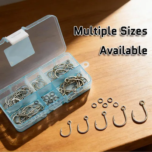 Miniatura 6 de FishTrip Ganchos individuales en línea de pesca - en línea ganchos para gancho agudos reemplazo para señuelos tapones agua salada agua dulce