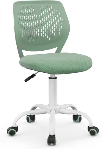 Miniatura 13 de Giantex Silla de escritorio moderna para niños, silla de estudio sin brazos con altura ajustable, silla de oficina ergonómica con ruedas, silla
