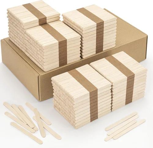 Miniatura 14 de WISYOK 240 palitos de madera natural, palitos de paleta, palitos para manualidades de 4.5 pulgadas, ideales para artes y manualidades en casa
