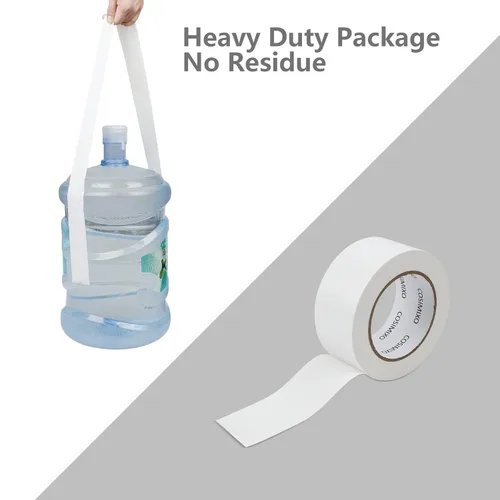 Miniatura 3 de COSIMIXO Paquete de 5 Cintas Adhesivas Tipo Duct Tape Blancas de Uso Pesado, 2 pulgadas x 30 yardas, Fuerte, Flexible, Sin Residuos, Todo Clima y se