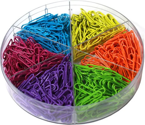Miniatura 3 de Clips de papel de colores de 1.102 in, 480 piezas, mezclados, medianos (A1-28MM480PCSCLRPC)