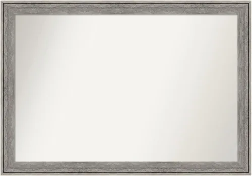 Miniatura 278 de Amanti Art Espejo de pared personalizado no biselado (24.5 x 24.5 pulgadas), marco gris marrón alta, varios tamaños personalizados, espejo de baño