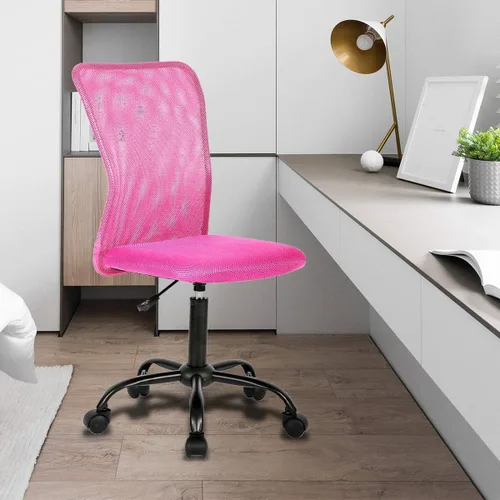 Miniatura 11 de Silla de oficina de malla simple, silla de oficina ergonómica sin brazos, silla de oficina en casa, silla de computadora ajustable, silla giratoria
