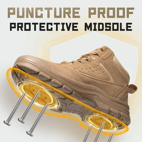 Miniatura 3 de Furuian - Botas de trabajo unisex con punta de acero, cómodas y ligeras para hombres, con resistencia al deslizamiento, puntera de acero, zapatos