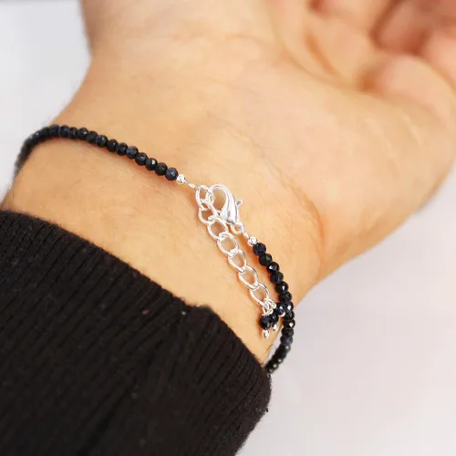 Miniatura 3 de Gempires - Pulseras de cuentas de piedras preciosas hechas a mano, ligeras, de cristal, para uso diario, hipoalergénicas, de 8 pulgadas, chapadas