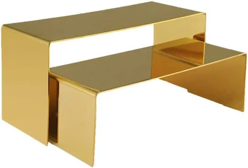 Miniatura 6 de Soporte elevador de zapatos de metal dorado, soporte elevador de acero inoxidable para zapatos, soporte elevador para joyas, estante elevador, juego