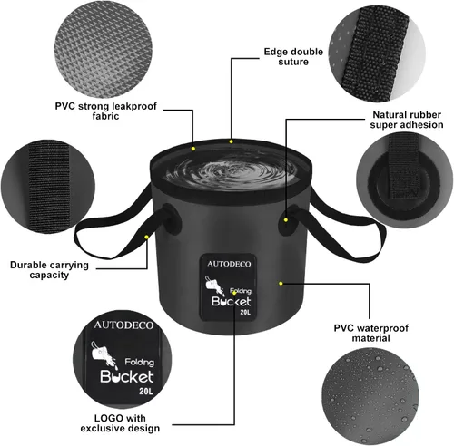 Miniatura 3 de Cubo plegable Contenedor de 5 galones Cubo de agua plegable Lavabo portátil 20L