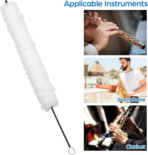 Miniatura 2 de Kit de limpieza de flauta hisopo de cepillo de limpieza de algodón para reparación