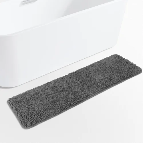 Miniatura 190 de Yeaban Alfombra de pasillo de baño de 24 x 72 pulgadas, antideslizante, alfombra de baño larga de felpilla gruesa, absorbente y lavable, alfombra