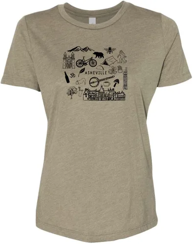 Miniatura 12 de Cute Women's Screen Printed Crew Neck Tee, Shirts With Sayings, Dusty Blue or Olive