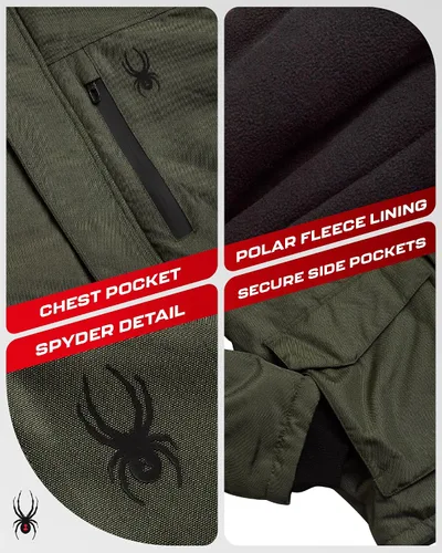 Miniatura 2 de Spyder Abrigos de Invierno para Hombres - Chaqueta de Forro Polar Parka Abrigo de Plumón de Invierno Resistente al Viento Impermeable Chaquetas
