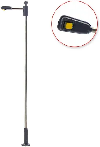 Miniatura 4 de LQS09 10 unids modelo ferroviario tren lámpara poste cálido blanco calle luces N TT escala LED miniatura jardín ornamento