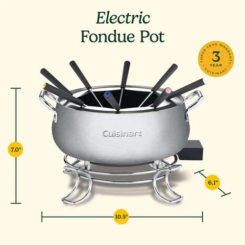 Miniatura 7 de Cuisinart CFO-3SS Fondue eléctrica, 6.12 x 10.50 x 7.00 pulgadas, acero inoxidable cepillado