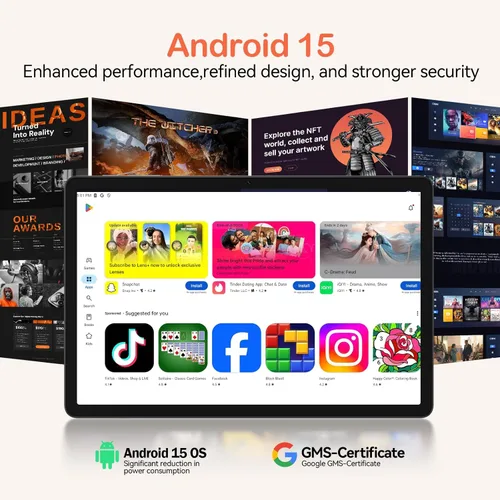 Miniatura 3 de Tableta Android 15 de 11 pulgadas con procesador Octa Core 16 GB RAM 128 GB ROM 1TB Expandir tableta con batería de 7000 mAh, cámara de 21 MP