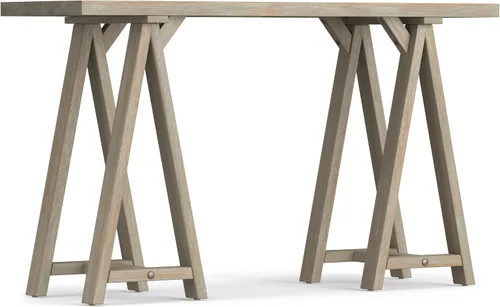 Miniatura 25 de Simpli Home - Sawhorse - Mesa de centro, color castaño oscuro., Pino, Distressed Grey