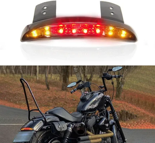 Miniatura 11 de DREAMIZER Luz Trasera LED para Motocicleta, Borde del Guardabarros, Luz de Freno con Señales de Giro para Sportster XL883N XL1200N XL1200V XL1200X
