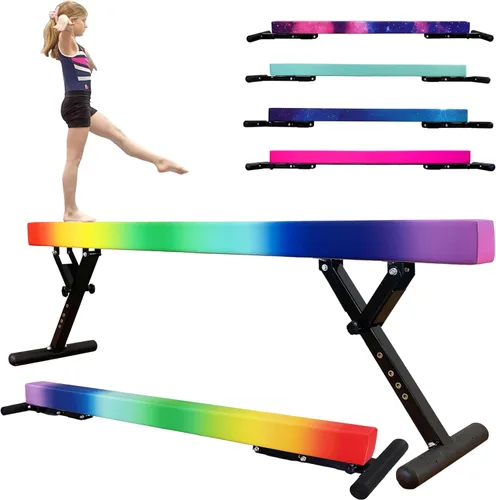 Miniatura 14 de FC Funcheer - Viga de equilibrio ajustable para niños - Viga de gimnasia de 8 pies - Viga de piso alto y bajo para todos los niveles de gimnasia
