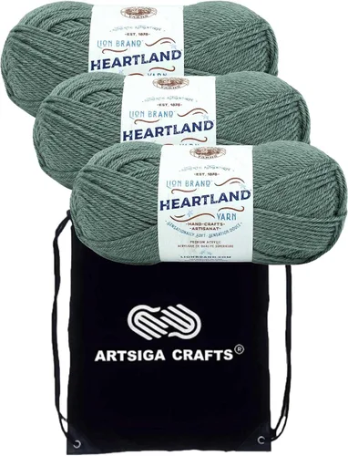 Miniatura 46 de Lion Brand Heartland Capitol Reef 136-140 (3 cadejos - mismo lote de tinte) Hilo estambre medio #4 acrílico para crochet y tejer con bolsa