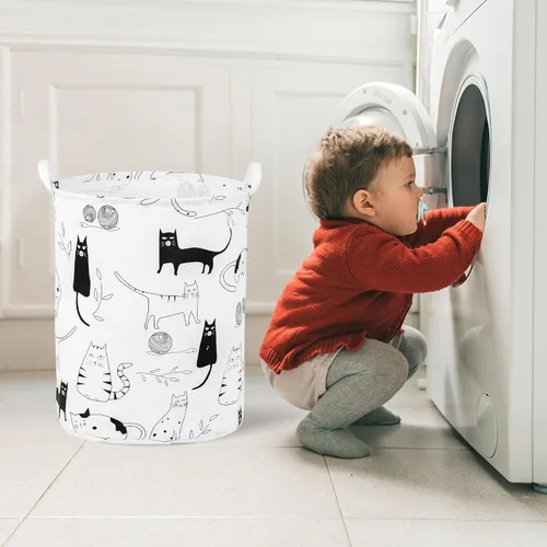 Miniatura 5 de Cesta plegable para ropa sucia para bebé, para guardería, niñas, niños, cesta de ropa sucia, portátil, alta, plegable, linda, cesta organizadora