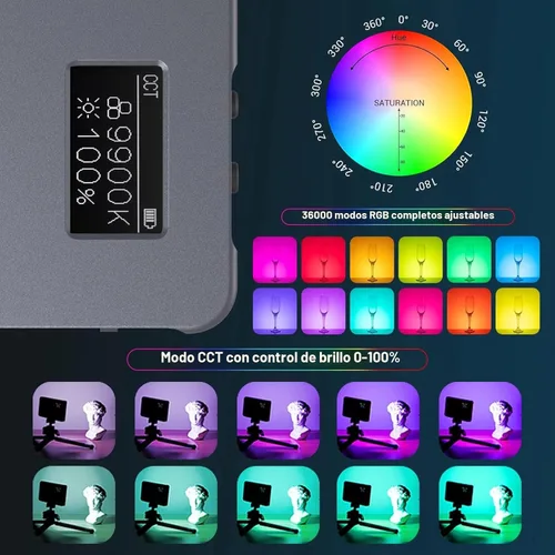 Miniatura 2 de Luz de Vídeo RGB P96L de SmallRig, Luz de Cámara LED Portátil de Metal, 2500-8000K, 21 Efectos, CRI 96+, Pantalla OLED, Iluminación para Foto