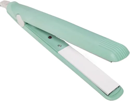 Miniatura 3 de Mini plancha de pelo 2 en 1 recto y rizado Plancha de cerámica turmalina placa 100-240V 20W US Plug (verde)