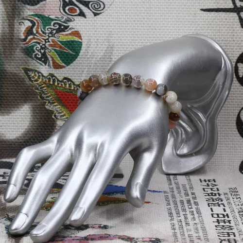 Miniatura 83 de Amandastone Pulsera elástica de cuentas redondas de 0.315 in con piedras preciosas naturales de 7 pulgadas