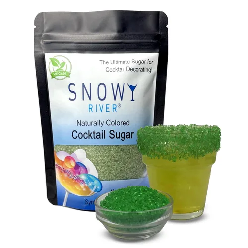 Miniatura 45 de Snowy River Azúcar de cóctel azul real, certificado Kosher de color natural azul real (8 onzas, cristal mediano)