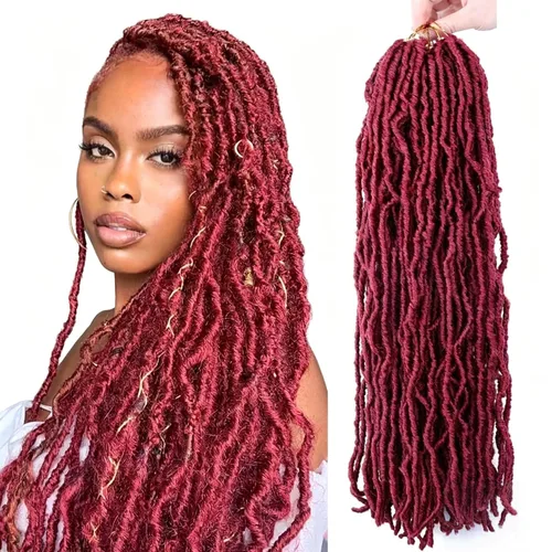 Miniatura 53 de 6 Paquetes Soft Locs Cabello de Ganchillo Pre Looped Faux Locs Trenzas de Ganchillo Goddess Locs Dreadlocs Cabello Sintético Para Mujeres Negras 1b