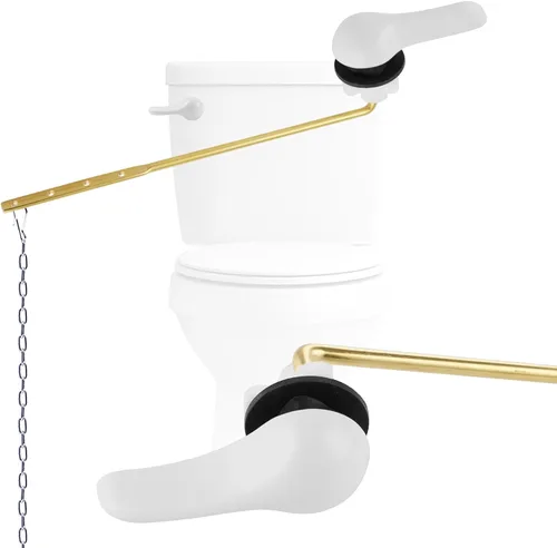 Miniatura 11 de Hygie Rinse Kit de repuesto de mango de inodoro de metal, ajuste frontal universal, palanca de inodoro compatible con estándar americano/Glacier