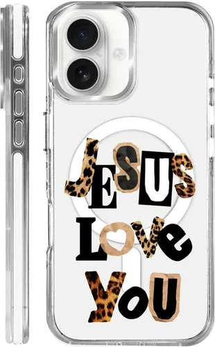 Miniatura 23 de Funda para iPhone 13/14 [compatible con Magsafe], funda magnética transparente de silicona a prueba de golpes con patrón de versículos de la Biblia