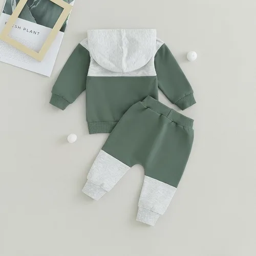Miniatura 11 de Conjunto de ropa de otoño e invierno para bebé y niño, sudadera larga con capucha y pantalones para niños pequeños, 6, 12, 18, 24 meses, 2T